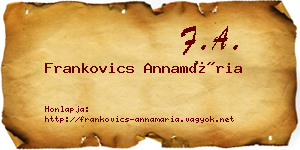 Frankovics Annamária névjegykártya